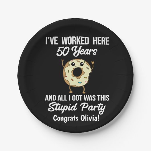 50 jaar Jubileum-opwaardeeringspartij Papieren Bordje (Voorkant)