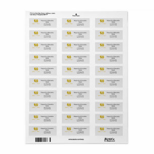 50 jaar Jubileum Party DCSA48 Return Address Etiket