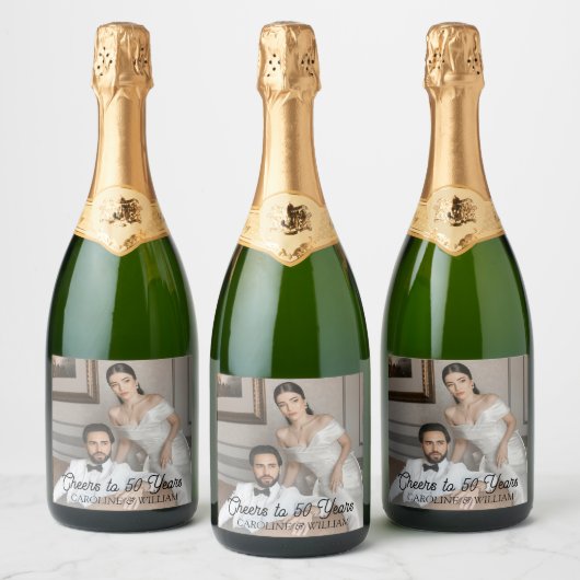 50 jaar Jubileum Party Drink Label Sparkling Wijnetiket (Flessen)