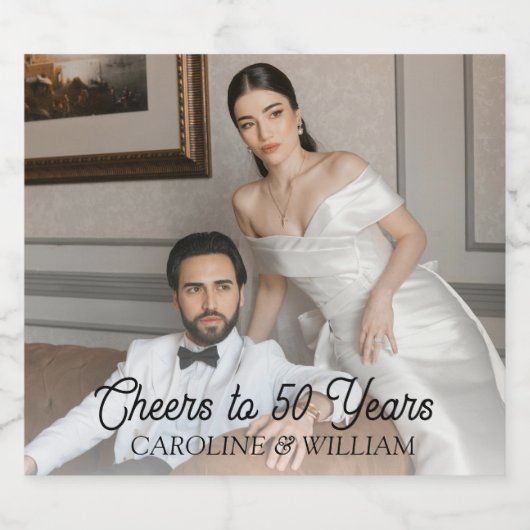 50 jaar Jubileum Party Drink Label Sparkling Wijnetiket (Enkel label)