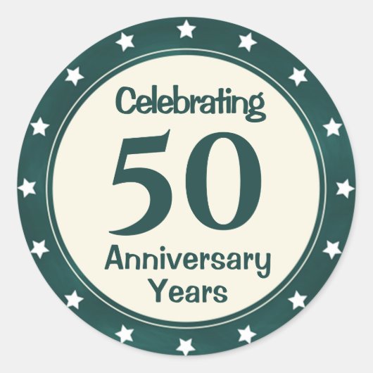 50 Jaar Jubileum  Ronde Sticker (Voorkant)