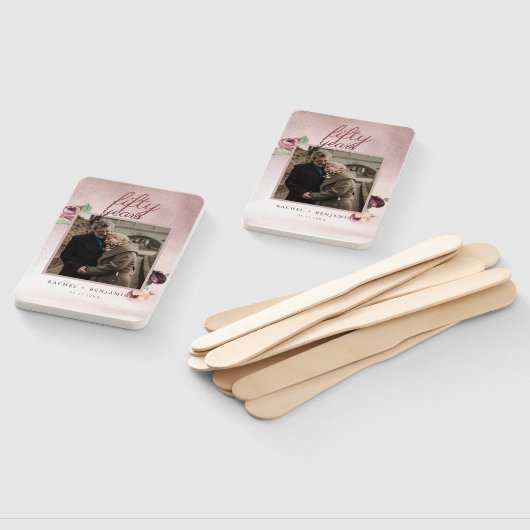 50 jaar Jubileum Roos  Gold Glitter Handwaaier (Niet-gemonteerd)