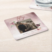 50 jaar Jubileum Roos Gold Glitter Kartonnen Onderzetters (Schuin)