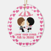50 jaar Jubileum voor paren Keramisch Ornament (Links)