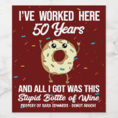 50 jaar Jubileum waardering werk Wijn Etiket (Enkel label)