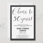 50 jaar Jubileum Wedding Black & White Modern Kaart (Voorkant)