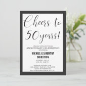 50 jaar Jubileum Wedding Black & White Modern Kaart (Staand voorkant)