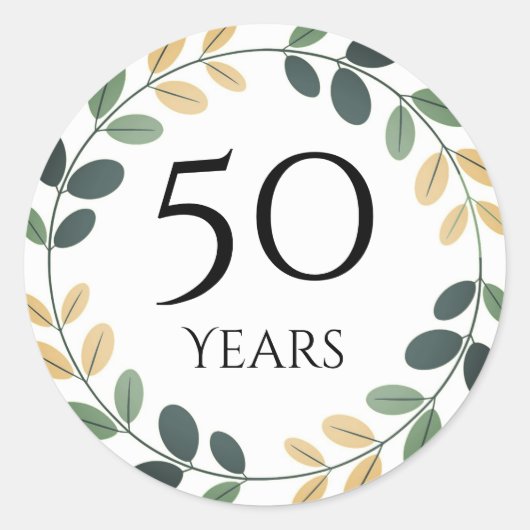50 jaar jubileumstickers ronde sticker (Voorkant)