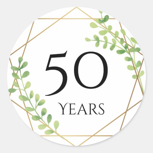 50 jaar jubileumstickers ronde sticker (Voorkant)