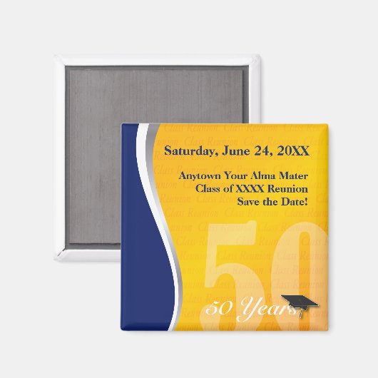  50 jaar klasse reünie magneet (Voorkant / Achterkant)