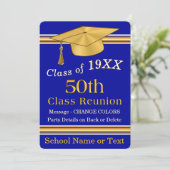 50 Jaar Klasse Reünie Uitnodigingen en Sjabloon, (Staand voorkant)
