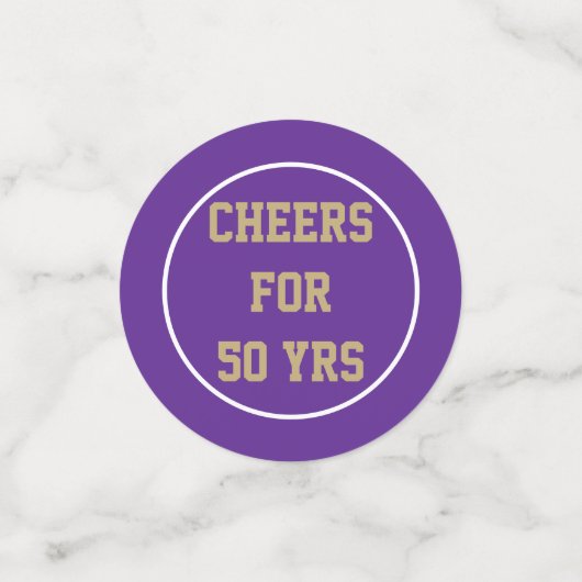 50 jaar klassenreüceringtabel confetti (Kleine voorkant)