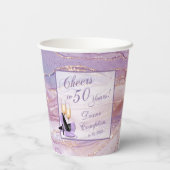 50 jaar Lavendel gouden verjaardag Papieren Bekers (Achterkant)