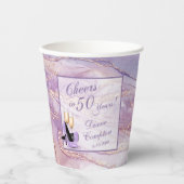 50 jaar Lavendel gouden verjaardag Papieren Bekers (Voorkant)