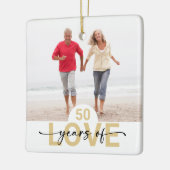 50 jaar liefde bruiloft Jubileum foto Keramisch Ornament (Links)