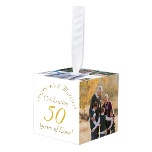 50 jaar liefde Jubileum Photo Cube Ornament