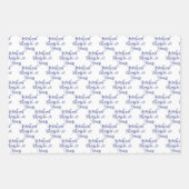 50 jaar Navy Light Blue 50th Birthday Inpakpapier Vel (Voorkant 2)