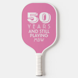 50 jaar nog steeds aangepaste tekstpagina-naamkleu pickleball paddle