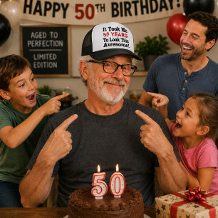 50 Jaar om Zo Geweldig Te Kijken Grappige 50e Verj Trucker Pet