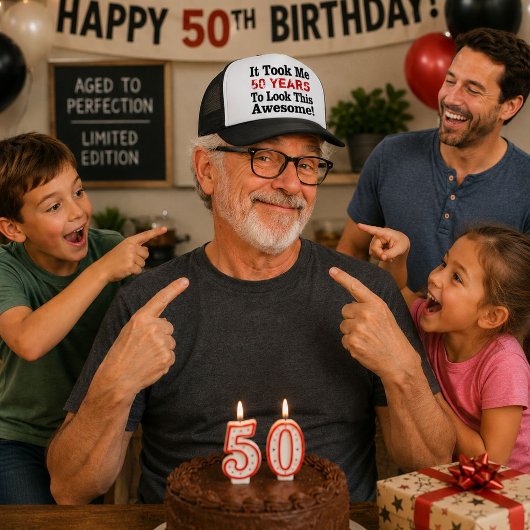 50 Jaar om Zo Geweldig Te Kijken Grappige 50e Verj Trucker Pet