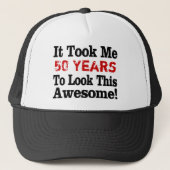 50 Jaar om Zo Geweldig Te Kijken Grappige 50e Verj Trucker Pet (Voorkant)