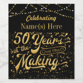 50 jaar op maat gemaakt wijn etiket (Enkel label)