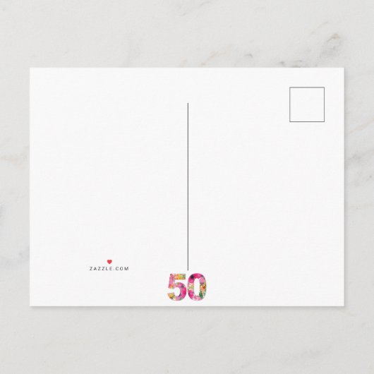 50 jaar opslaan datum bloemen 50e verjaardag brief aankondigingskaart (Achterkant)