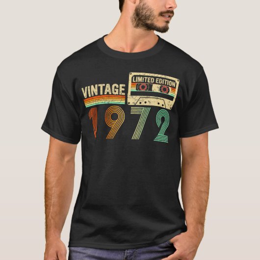 50 Jaar Oud 1972 50e Verjaardag Cassettebandje T-shirt (Voorkant)