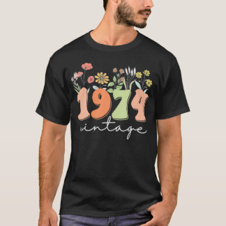 50 jaar oud 1974 50ste verjaardag Wildflower Vrouw T-shirt