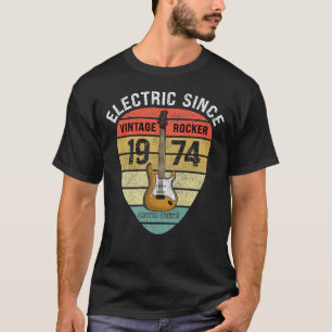 50 jaar oud 1974 Limited Edition Guitar T-shirt