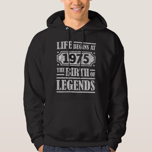 50 jaar oud 1975 Geboorte van de legende 50ste ver Hoodie (Voorkant)