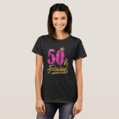 50 jaar oud 50 jaar en 50 jaar oud roze roze rok t-shirt (Voorkant volledig)