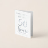 50 jaar oud. 50ste verjaardag folie kaarten (Voorkant)