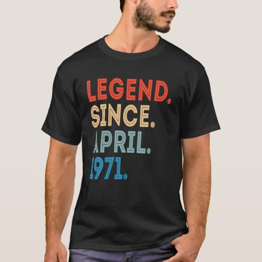 50 Jaar Oud  50ste Verjaardagslegende sinds apr T-shirt (Voorkant)
