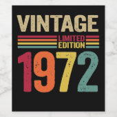 50 jaar oud cadeau 1972 70e verjaardag wijn etiket (Enkel label)