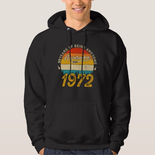50 jaar oud dag 1972 Geweldige sinds 50 september Hoodie (Voorkant)