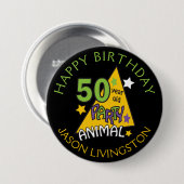 50 jaar oud feestdier | 50e verjaardag ronde button 7,6 cm (Voorkant /achterkant)