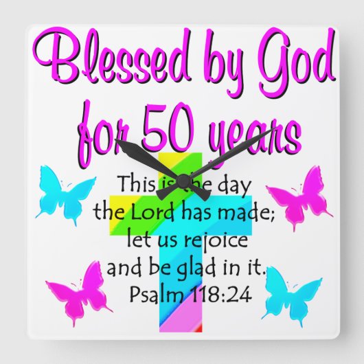 50 JAAR OUD GEBED VIERKANTE KLOK (Voorkant)