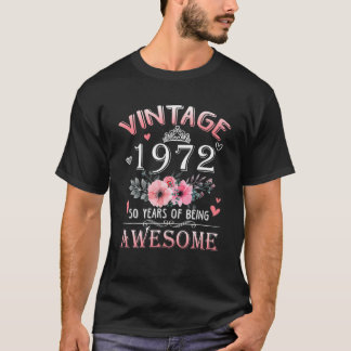 50 jaar oud gemaakt in  1972 50e verjaardag gif t-shirt