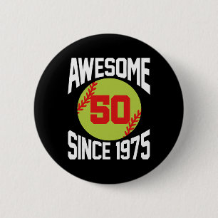 50 Jaar Oud Geweldig Sinds 1975 Zachte 50ste Verja Ronde Button 5,7 Cm