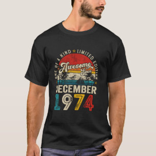 50 jaar oud Geweldige sinds december 1974 50e gebo T-shirt