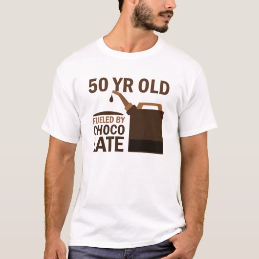 50 jaar oud met chocolade t-shirt (Voorkant)