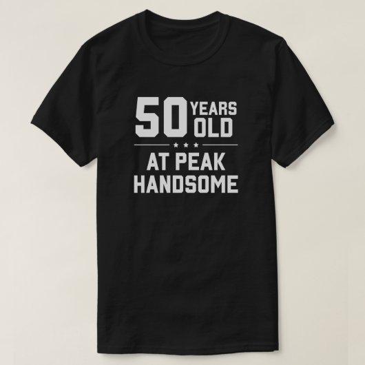 50 jaar oud; op piek knap t-shirt (Design voorkant)
