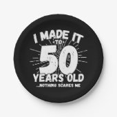 50 jaar oud sarcastisch meme grappige 50e verjaard papieren bordje (Voorkant)