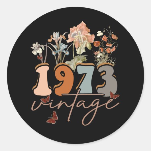 50 jaar oud T-shirt 1973 50e verjaardag Ronde Sticker (Voorkant)