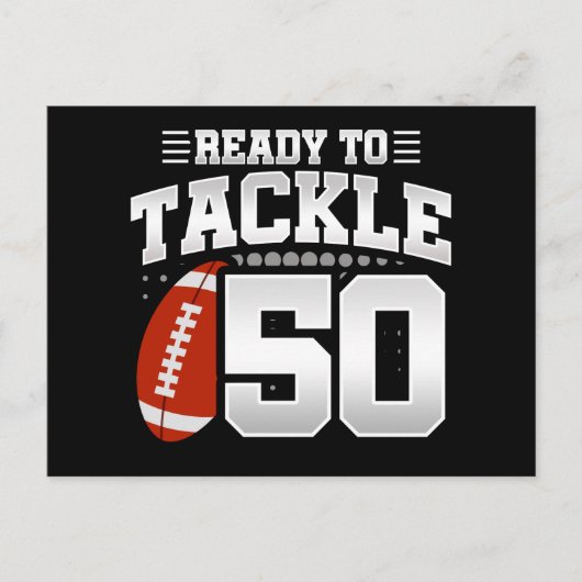 50 Jaar Oud Tackle Football Party 50e Verjaardag Briefkaart (Voorkant)