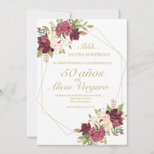 50 jaar oud Tarjeta de anuncios plana Aankondiging (Voorkant)