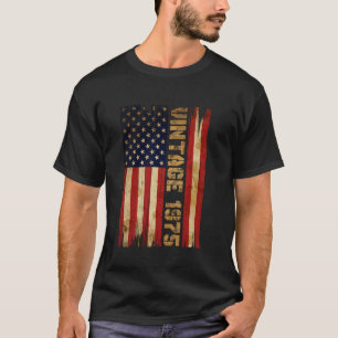 50 Jaar oud vintage 1975 Amerikaanse vlag 50e verj T-shirt