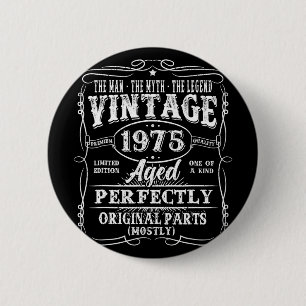 50 Jaar Oud Vintage 1975 Man Mythe Legende 50e Ver Ronde Button 5,7 Cm