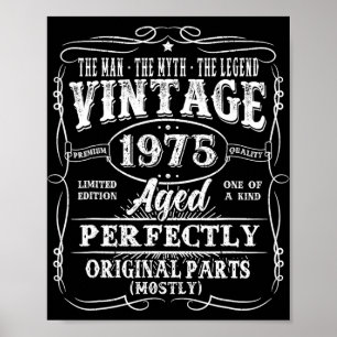 50 Jaar oud Vintage 1975 Man Mythe Legende 50ste V Poster